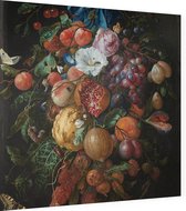 Festoen van vruchten en bloemen, Jan Davidsz. de Heem - Foto op Dibond - 60 x 60 cm