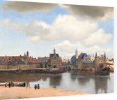 Gezicht op Delft, Johannes Vermeer - Foto op Dibond - 80 x 60 cm