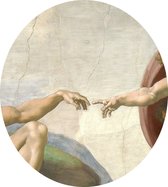 Schepping van Adam, Michelangelo Buonarroti - Foto op Dibond - ⌀ 60 cm