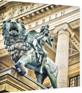 Standbeeld in het historische centrum van Berlijn - Foto op Dibond - 40 x 40 cm