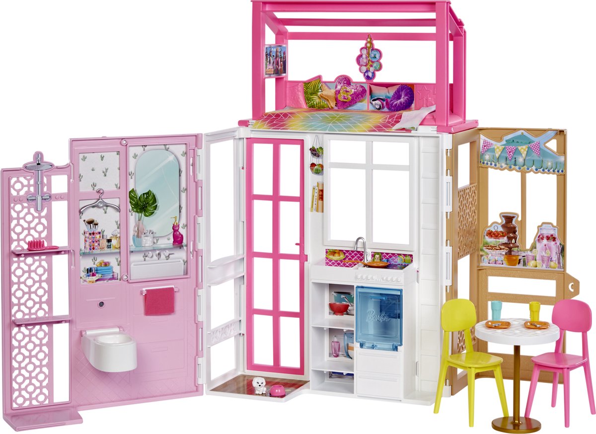 Barbie-Coffret poupée et animalerie avec 4 animaux et accessoires
