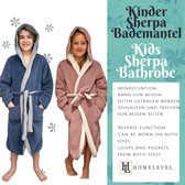 HOMELEVEL Sherpa omkeerbare kinderbadjas voor jongens en meisjes Blauw Maat 134/140