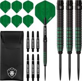 KOTO Kingfinity Black & Green 90% - Dartpijlen - 24 Gram - Tungsten Darts - Zwart & Groen