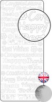 Vaessen Creative Sticker - 10x23cm - 10st - zilver diverse Engels felicitatieteksten