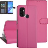 Felroze hoesje voor Oppo A53s - Book Case - Pasjeshouder - Magneetsluiting