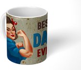 Mok - Koffiemok - Papa - Quotes - Best dad ever - Spreuken - Mokken - 350 ML - Beker - Koffiemokken - Theemok - Mok met tekst