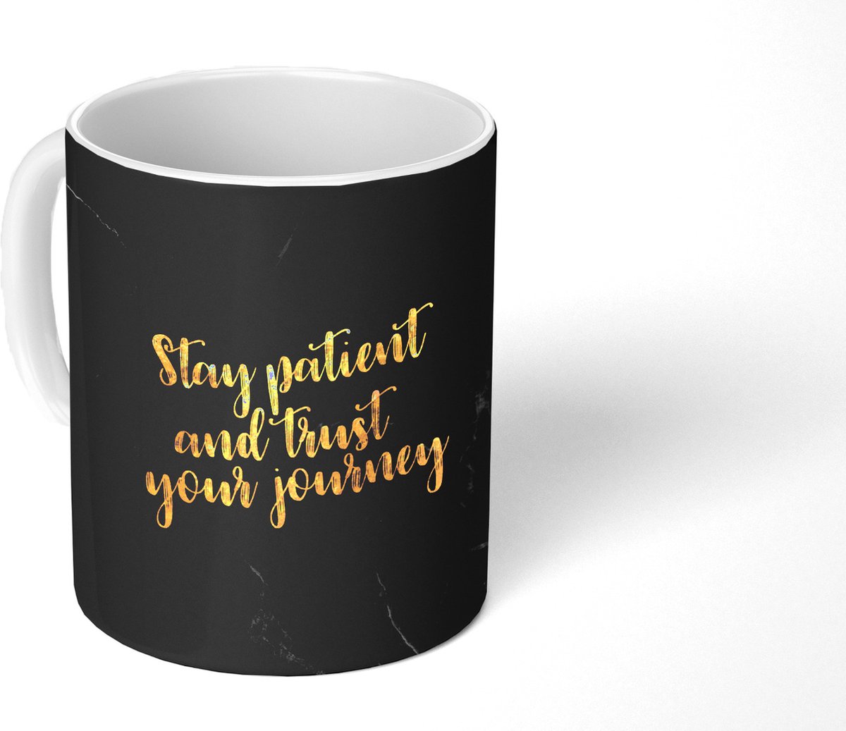 Mok - Koffiemok - Quote - Motivatie - Marmer - Goud - Mokken - 350 ML - Beker - Koffiemokken - Theemok