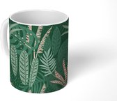Mok - Bladeren - Exotische planten - Patroon - 350 ML - Beker