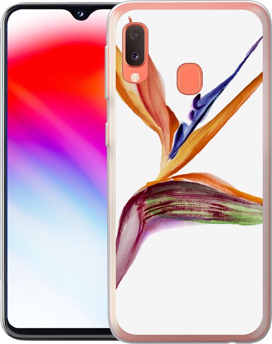 Étui Samsung Galaxy A20e - Strelitzia - Aquarelle - Fleurs - Étui de téléphone en Siliconen