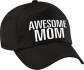 Awesome mom pet / cap zwart voor dames - Moederdag - baseball cap - cadeau petten / caps voor mama / moeder