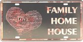 Wandbord – Mancave – Family – House – Home - Love – Vintage - Retro -  Wanddecoratie – Reclame bord – Restaurant – Kroeg - Bar – Cafe - Horeca – Metal Sign – Hart - Hartje - 15x30c