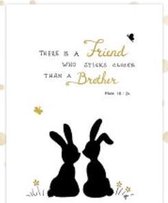 Poster A4 Christelijk - There is a friend who sticks closer than a brother - Psalm 18:24