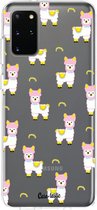 Casetastic Samsung Galaxy S20 Plus 4G/5G Hoesje - Softcover Hoesje met Design - Rainbow Llama Print