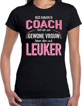 Gewone vrouw / coach cadeau t-shirt zwart voor dames M