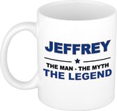 Jeffrey The man, The myth the legend cadeau koffie mok / thee beker 300 ml