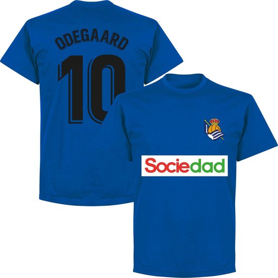 Real Sociedad Odegaard 10 Team T-Shirt - Blauw - M