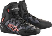 Alpinestars Faster-3 Black Gray Camo Red Fluo Motorcycle Shoes 9.5