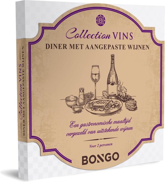 Bongo Bon - Diner met aangepaste wijnen Cadeaubon - Cadeaukaart cadeau voor man of vrouw | 70 gastronomische restaurants