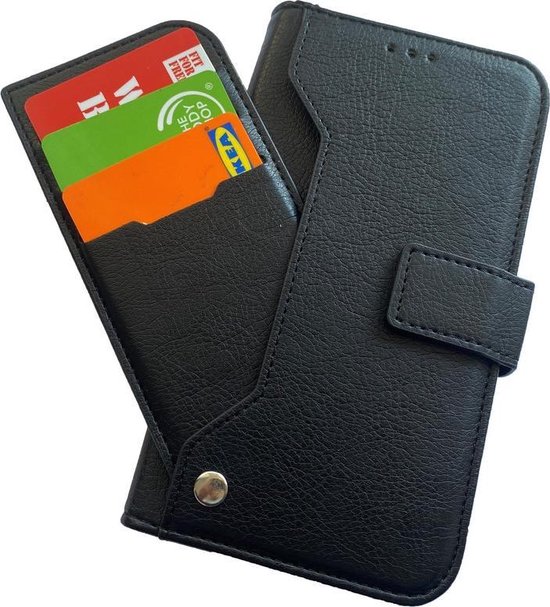 Samsung Galaxy J4 Hoesje - Portemonnee Book Case met Extra Pasjeshouder Vakken - Zwart