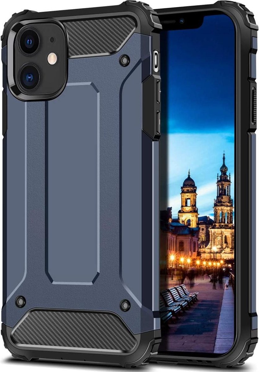 Armor Hybrid Hoesje Geschikt Voor: iPhone 11 Pro Max - Blauw