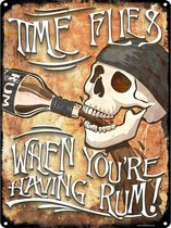 Grindstore Metalen wandbord Time Flies When You're Having Rum Tin Sign Multicolours