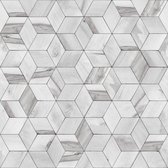 Hexagone 3D kubus grijs modern (vliesbehang, grijs)