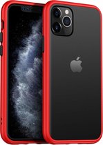 smalle bumper case geschikt voor Apple iPhone 11 Pro - rood met Privacy Glas