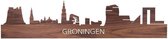 Skyline Groningen Notenhout - 120 cm - Woondecoratie design - Wanddecoratie - WoodWideCities