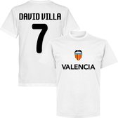 Valencia David Villa 7 Team T-Shirt - Wit - XXL