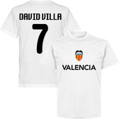 Valencia David Villa 7 Team T-Shirt - Wit - XL