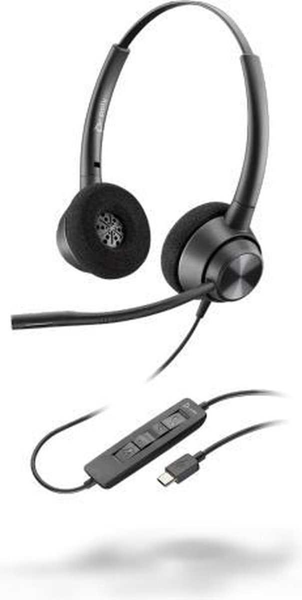 POLY EncorePro 320 Headset Bedraad Hoofdband Kantoor/callcenter USB Type-C Zwart