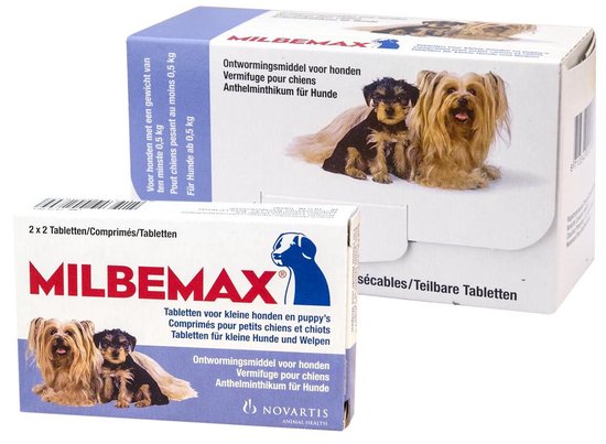 Milbemax kleine hond 2x2 tabletten - 1 ST à 2 X 2 TABL