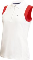 Calvin Klein Dames Polo Zip Wit/Rood 10 = 36