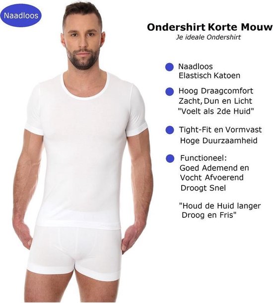 Brubeck Comfort Heren Ondergoed T-Shirt - Ondershirt Naadloos Elastisch Katoen