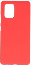 Bestcases Color Telefoonhoesje - Backcover Hoesje - Siliconen Case Back Cover voor Samsung Galaxy S10 Lite -  Rood
