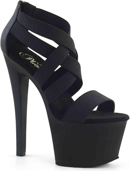 Pleaser - SKY-369 Sandaal met enkelband, Paaldans schoenen - Paaldans schoenen - 37 Shoes - Zwart