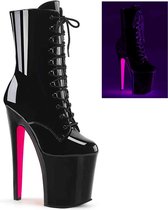 Pleaser Plateau Laarzen, Paaldans schoenen -36 Shoes- XTREME-1020TT Paaldans schoenen Zwart/Roze