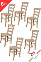 Tommychairs - Ensemble de 6 chaises classiques modèle Cuore. Très approprié pour la cuisine, le bar et la salle à manger, structure solide en bois de hêtre poli, non traité, 100% naturel et assise en bois
