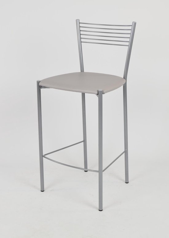 Foto: Tommychairs elegance eetkamerstoelen set van 2 aluminium licht grijs kunstleer