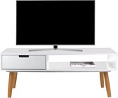 Lifa Living - TV Meubel Venetië - Wit - MDF en Metaal - met Lade - Max gewicht: 15 kg - 100 x 40 x 40 cm
