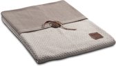 Knit Factory Barley Gebreid Plaid - Woondeken - plaid - Wollen deken - Kleed - Beige - 160x130 cm