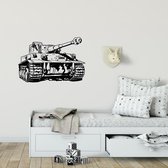 Muursticker Tank -  Geel -  120 x 80 cm  -  slaapkamer  woonkamer - Muursticker4Sale