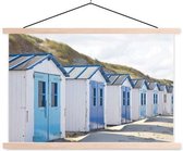 Sweet Living Poster - Blauwe Strandhuisjes - 0 X 0 Cm - Multicolor
