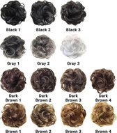 Updo Hairbun Messy Bun Knot Kleur1 zwart hairextensions PREMIUM SYNTHETIC HAIR