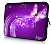 Sleevy 13.3 laptophoes purple butterflies - laptop sleeve - Sleevy collectie 300+ designs