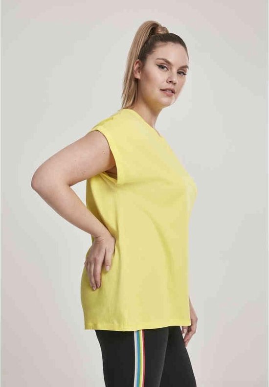 Urban Classics - Extended shoulder Dames T-shirt - XL - Geel