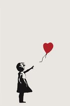 BANKSY  Girl with a Balloon Ivory Canvas Print