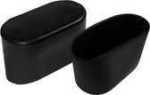 Set van 32 flexibele stoelpootdoppen (omdop, ovaal, 15x30 mm, zwart) [O-OV-15x30-B] [WD1587163975]