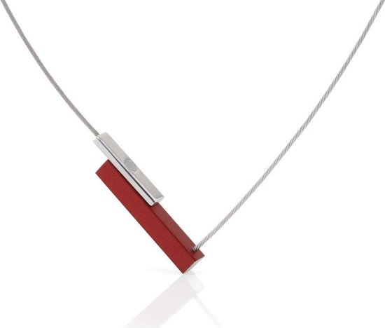 CLIC JEWELLERY STERLING SILVER WITH ALUMINIUM NECKLACE RED CS008R