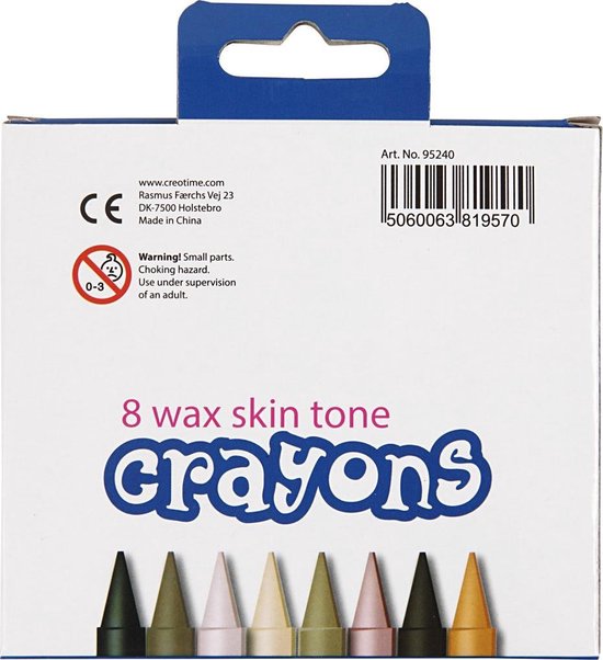 Créotime Wax Crayon Couleur Peau Junior 10 X 1,5 Cm Cire 8 Pièces